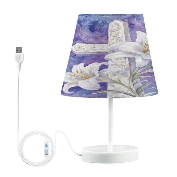 BZSMCE Table Lamp Creative Easter Cross Printing Simple Pattern Night Light