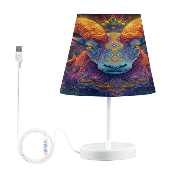 BZSMCE Table Lamp Creative Electric Ram Reverie Pattern Simple Pattern Night Light