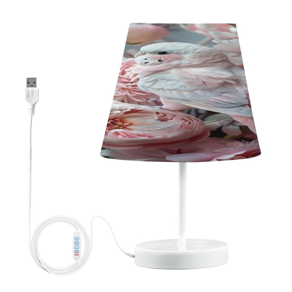 BZSMCE Table Lamp Creative Elegant Dove Among Blooms Pattern Simple Pattern Night Light