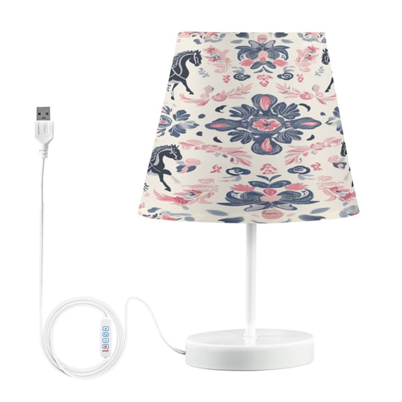 BZSMCE Table Lamp Creative Equestrian Floral Harmony Pattern Simple Pattern Night Light