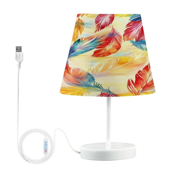 YAZAOO Table Lamp Creative Feathered Whimsy Pattern Simple Pattern Night Light