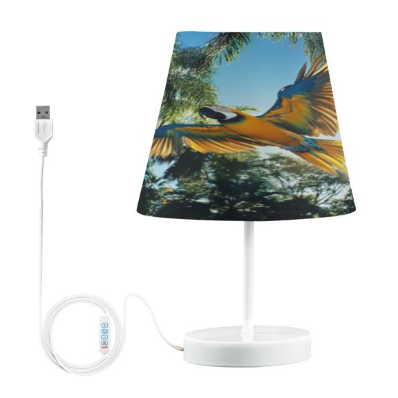 BZSMCE Table Lamp Creative Ffyy4_a_blue_and_yellow_macaw_flying_in_the_air_its_wings_sprea_6fa8a966-c9f9-4d64-886b-08b21435c7bb Pattern Simple Pattern Night Light