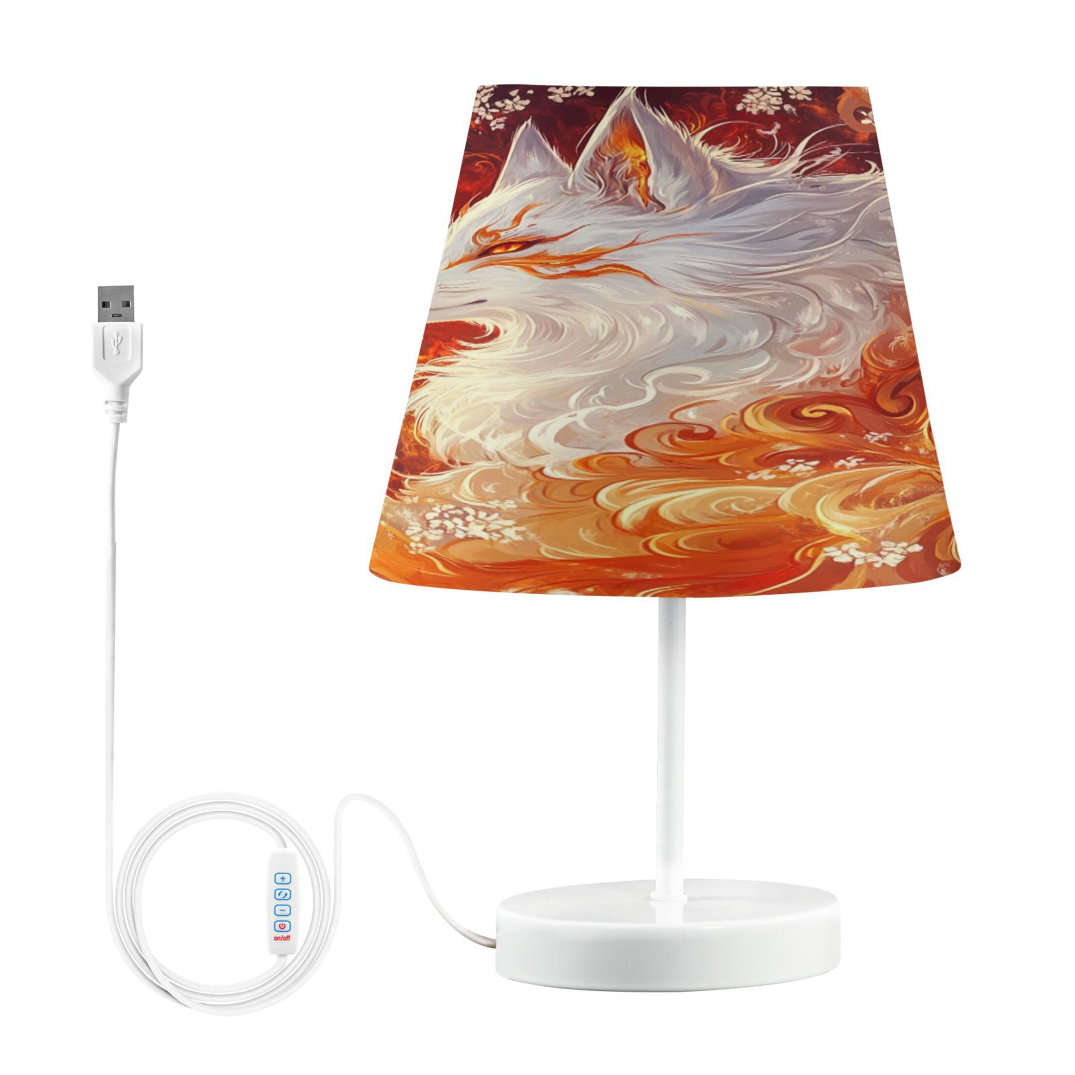 YAZAOO Table Lamp Creative Fire and Blossoms Pattern Simple Pattern ...