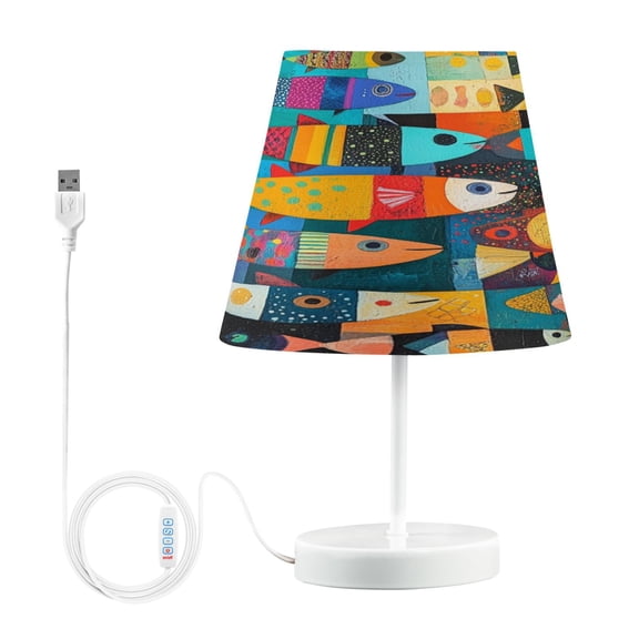 BZSMCE Table Lamp Creative Fish Mosaic Pattern Simple Pattern Night Light