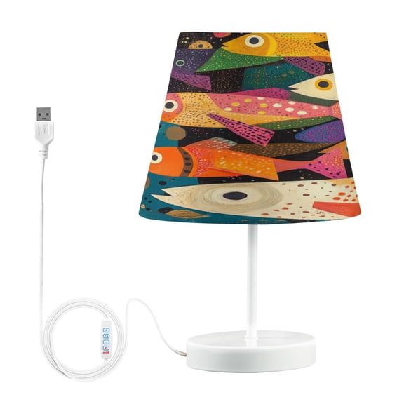 BZSMCE Table Lamp Creative Fish Parade Pattern Simple Pattern Night Light