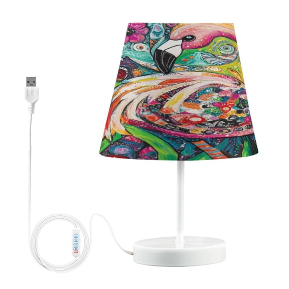 YAZAOO Table Lamp Creative Flamingo in A Garden Of Colors Pattern Simple Pattern Night Light