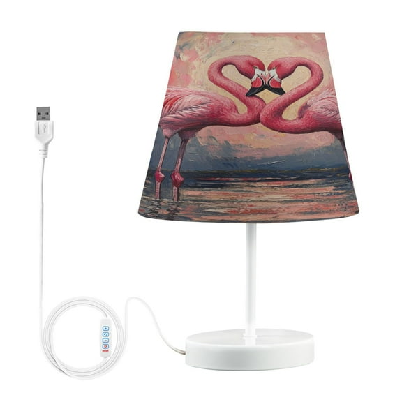 BZSMCE Table Lamp Creative Flamingos Fall in Love Pattern Simple Pattern Night Light