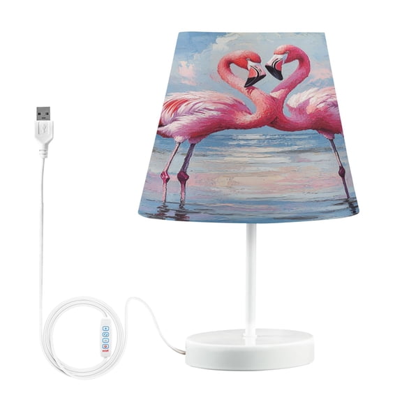 BZSMCE Table Lamp Creative Flamingos under The Sky Simple Pattern Night Light