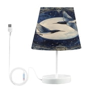 YAZAOO Table Lamp Creative Flight under The Moon Pattern Simple Pattern Night Light