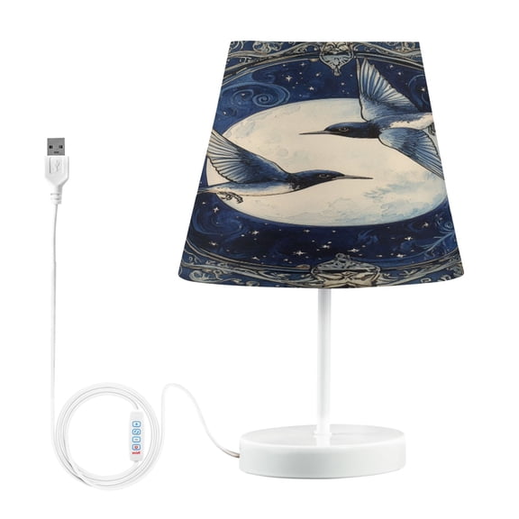 YAZAOO Table Lamp Creative Flight under The Moon Pattern Simple Pattern Night Light