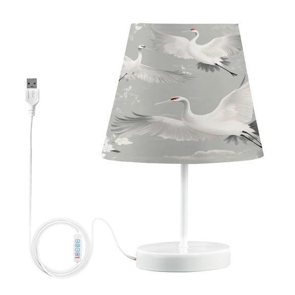 BZSMCE Table Lamp Creative Fly Crane White Blossom Simple Pattern Night Light