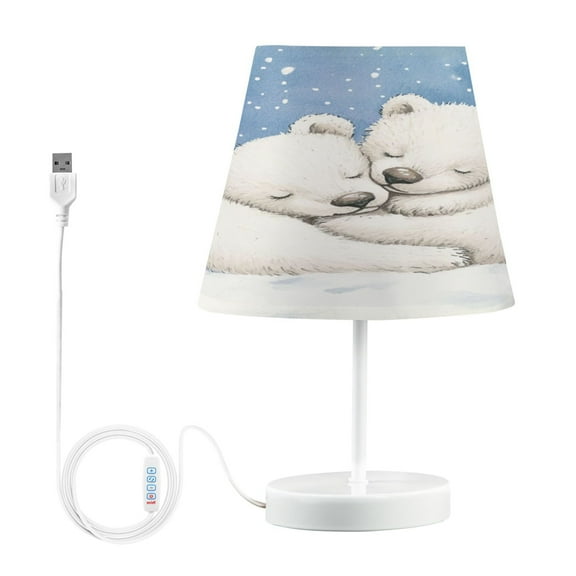 BZSMCE Table Lamp Creative Frozen Cuddle with Polar Bears Pattern Simple Pattern Night Light