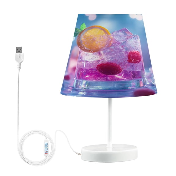 BZSMCE Table Lamp Creative Fruity Drink with Raspberries Mint Simple Pattern Night Light