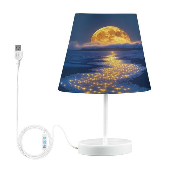 BZSMCE Table Lamp Creative Glowing Celestial over Ocean Simple Pattern Night Light