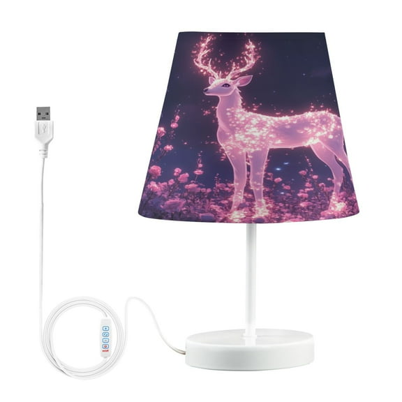 BZSMCE Table Lamp Creative Glowing Deer in Magical Forest Simple Pattern Night Light