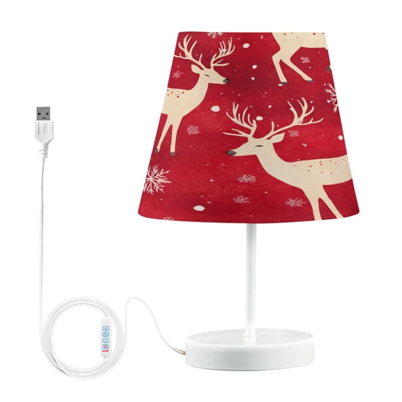 BZSMCE Table Lamp Creative Gold Reindeer and Snowflake Adorable Smiling Snowman Simple Pattern Night Light