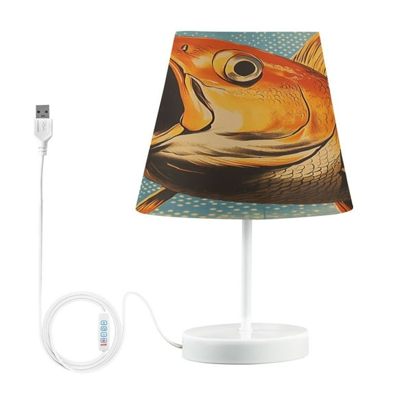 YAZAOO Table Lamp Creative Golden Fish in A Dreamy Blue Ocean Pattern Simple Pattern Night Light