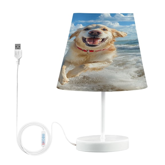 BZSMCE Table Lamp Creative Golden Joy Pattern Simple Pattern Night Light