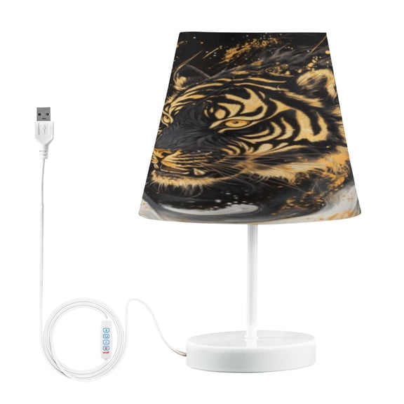 BZSMCE Table Lamp Creative Golden Roar Pattern Simple Pattern Night Light