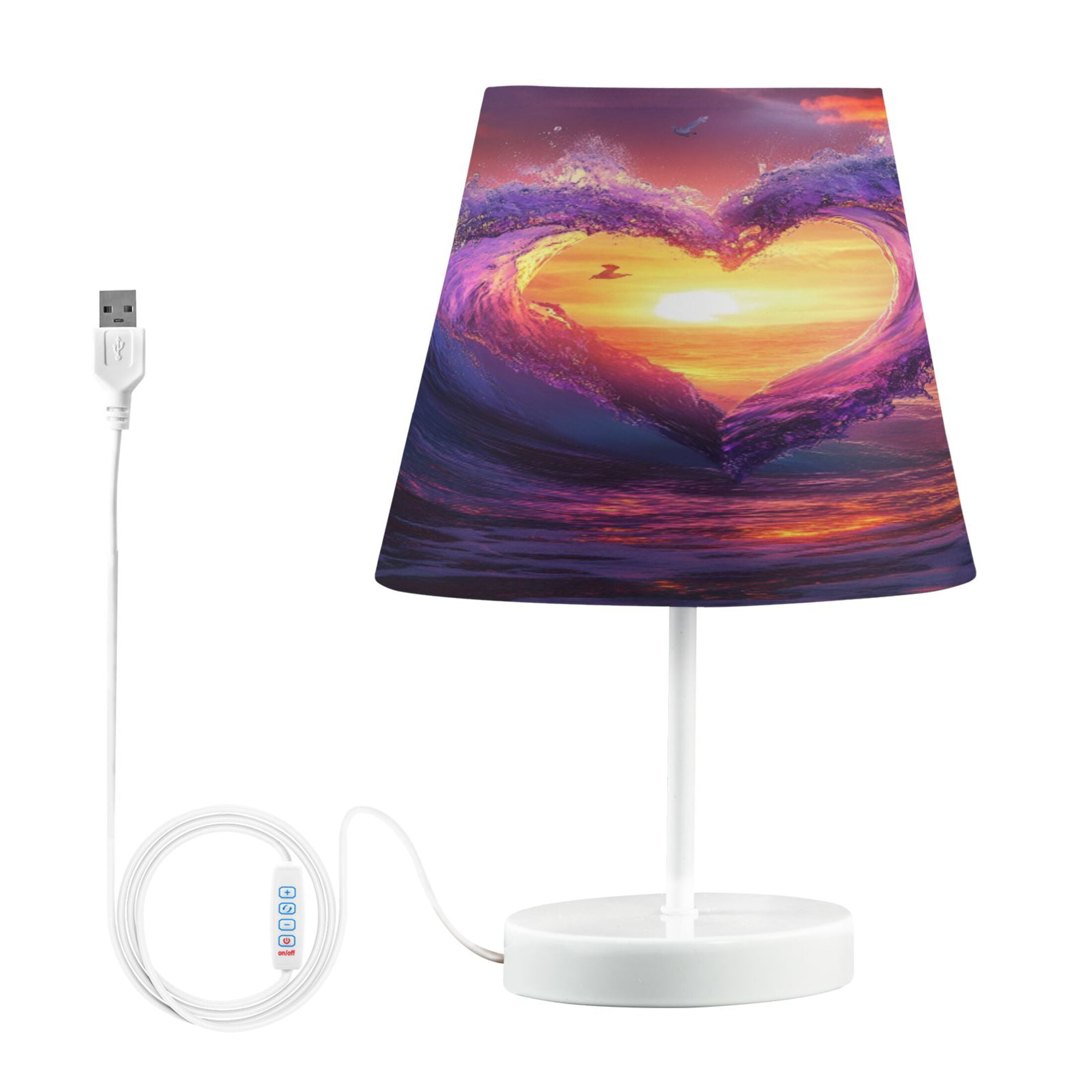 BZSMCE Table Lamp Creative Heart-shaped Wave Drawing Simple