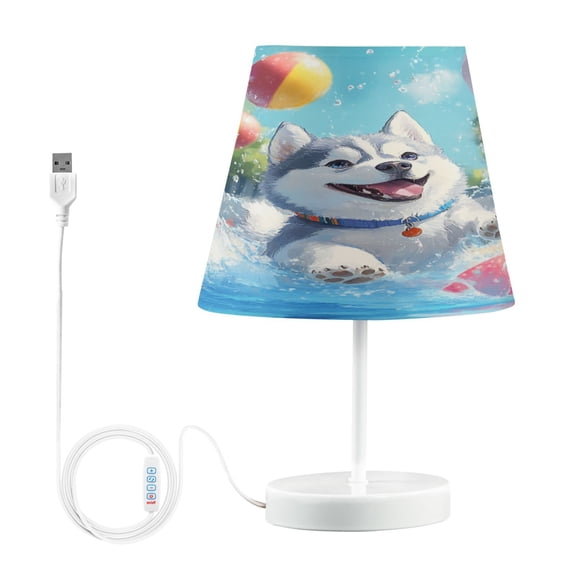 BZSMCE Table Lamp Creative Husky's Pool Party Joy Pattern Simple Pattern Night Light