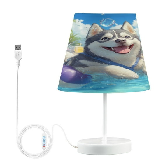 BZSMCE Table Lamp Creative Husky's Splashing Good Time Pattern Simple Pattern Night Light