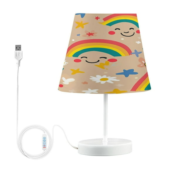 YAZAOO Table Lamp Creative Laughing Rainbows Pattern Simple Pattern Night Light