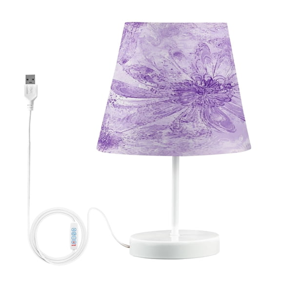 BZSMCE Table Lamp Creative Lavender Floral Elegance Pattern Simple Pattern Night Light