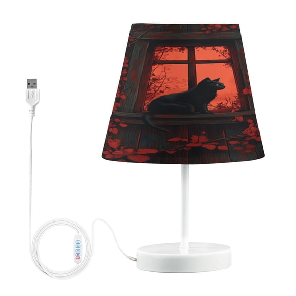 BZSMCE Table Lamp Creative Lonely Black Cat Simple Pattern Night Light