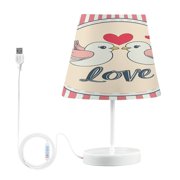 YAZAOO Table Lamp Creative Lovebirds in Harmony Pattern Simple Pattern Night Light