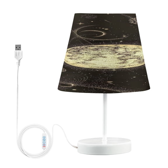 BZSMCE Table Lamp Creative Lunar Cosmos Pattern Simple Pattern Night Light