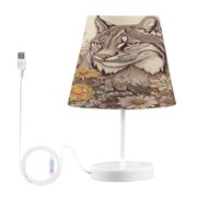 YAZAOO Table Lamp Creative Lynx in Bloom Pattern Simple Pattern Night Light