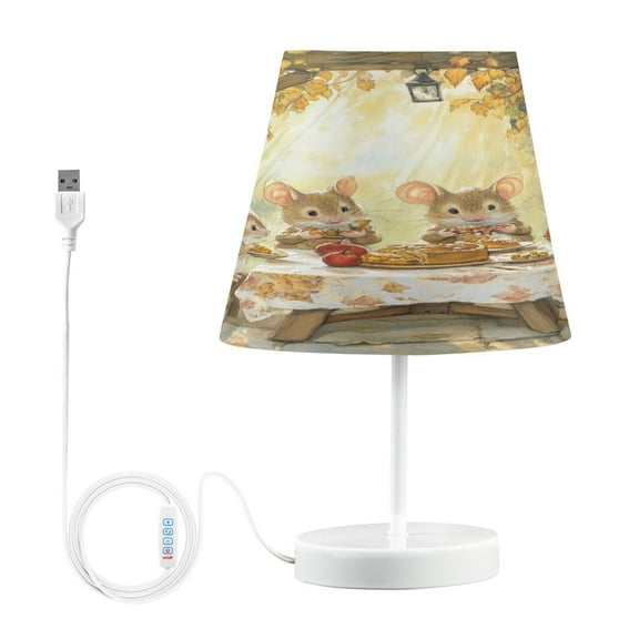 BZSMCE Table Lamp Creative Mices Eating Cake Simple Pattern Night Light