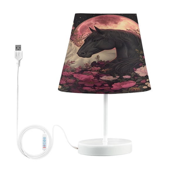 BZSMCE Table Lamp Creative Midnight Majesties in Bloom Pattern Simple Pattern Night Light