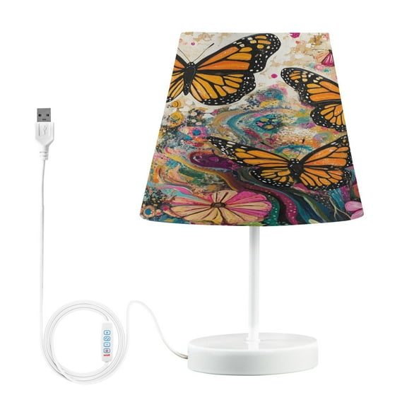 BZSMCE Table Lamp Creative Monarch Butterflies in Flight Simple Pattern Night Light