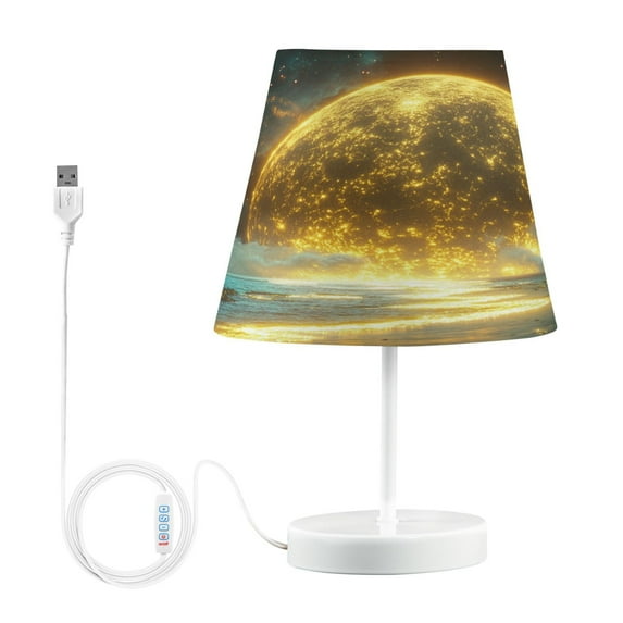BZSMCE Table Lamp Creative Moonlit Ocean Reflection Simple Pattern Night Light