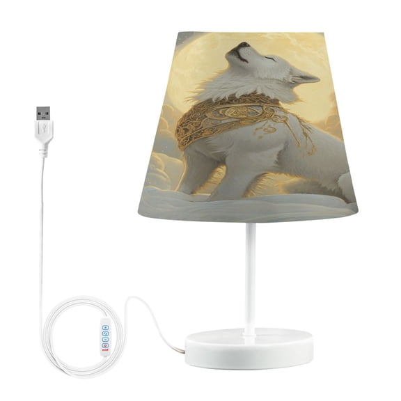 BZSMCE Table Lamp Creative Moonlit Wolf Majesty Pattern Simple Pattern Night Light