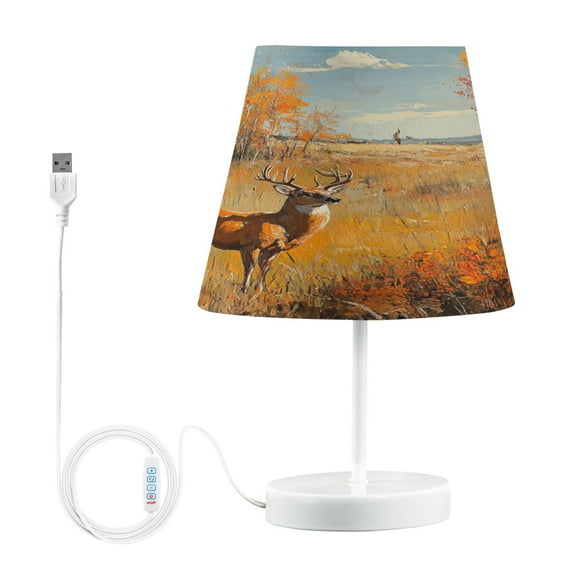 BZSMCE Table Lamp Creative Mule Deer Cross The Forest Simple Pattern Night Light