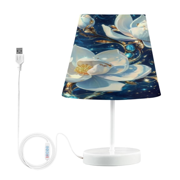 BZSMCE Table Lamp Creative Mystic Lotus in The Night Pattern Simple Pattern Night Light