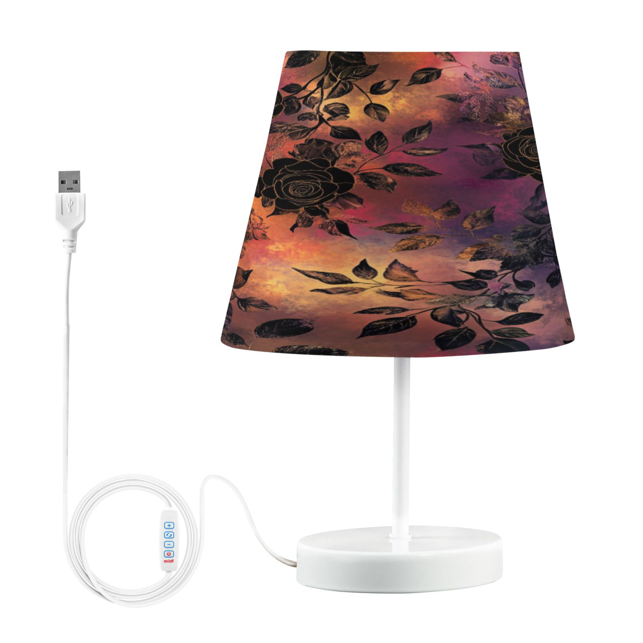 YAZAOO Table Lamp Creative Mystical Blooms Pattern Simple Pattern Night ...