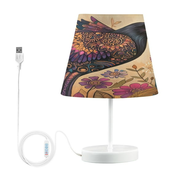 BZSMCE Table Lamp Creative Mystical Crow Blossom Pattern Simple Pattern Night Light