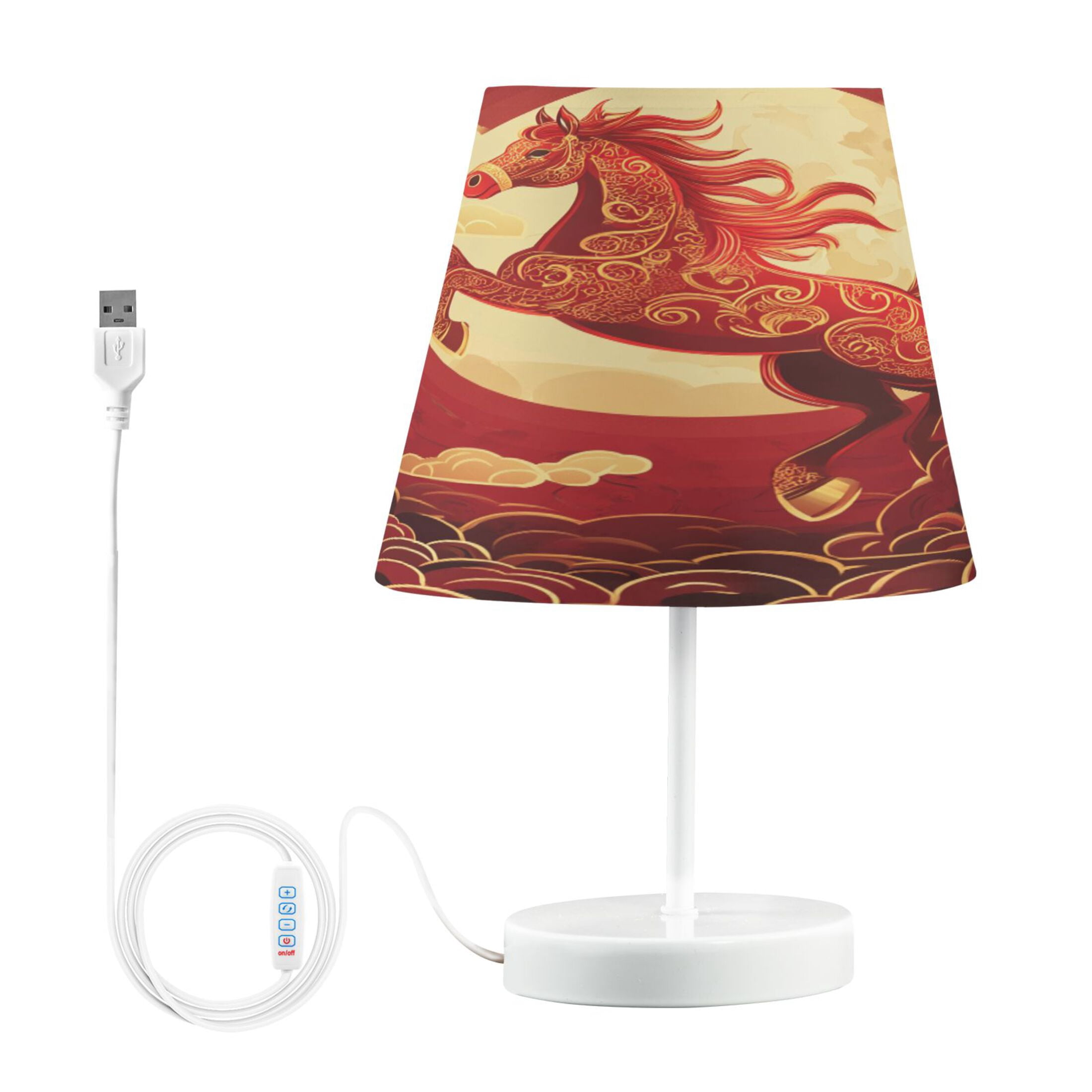 BZSMCE Table Lamp Creative Mystical Moon Horse Pattern Simple Pattern ...