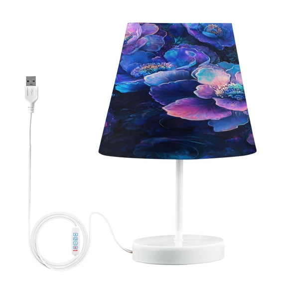 BZSMCE Table Lamp Creative Mystical Twilight Blooms Pattern Simple Pattern Night Light