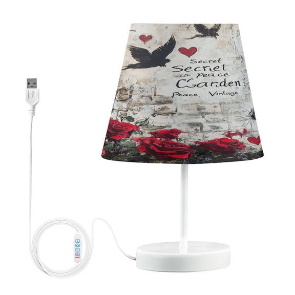BZSMCE Table Lamp Creative Oil Rabbit Painting Simple Pattern Night Light