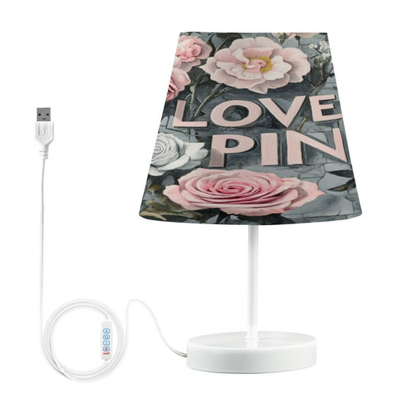 BZSMCE Table Lamp Creative Oil Roses Painting Simple Pattern Night Light