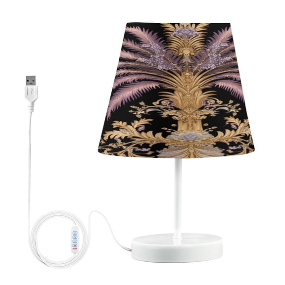 BZSMCE Table Lamp Creative Opulent Botanical Elegance Pattern Simple Pattern Night Light