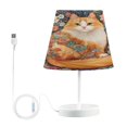 thumbnail image 1 of BZSMCE Table Lamp Creative Orange Cat with Colorful Flowers Simple Pattern Night Light, 1 of 8