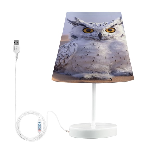 BZSMCE Table Lamp Creative Owl in The Desert Pattern Simple Pattern Night Light