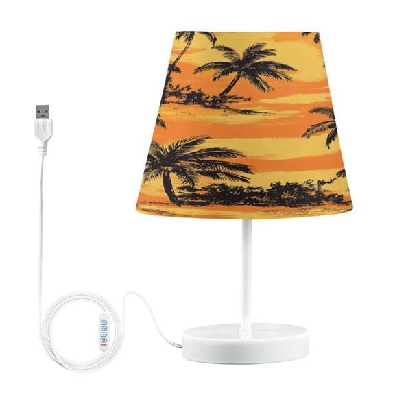 BZSMCE Table Lamp Creative Palm Silhouettes at Dusk Pattern Simple Pattern Night Light