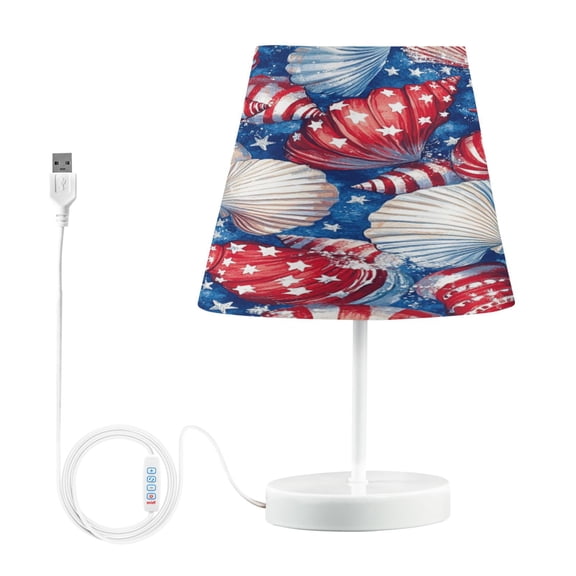 BZSMCE Table Lamp Creative Patriotic Seashells Pattern Simple Pattern Night Light